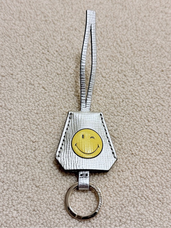 Anya Hindmarch Accessories - Anya Hindmarch Smiley Keychain Bag Charm/Leather Clochette